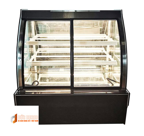 Tủ bảo quản bánh kem 3 tầng 1m8 kính cong