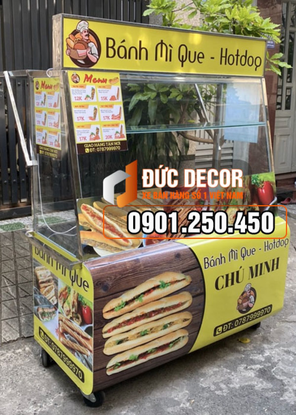 Xe bánh mì Chả cá giá rẻ, chất lượng, đóng xe chỉ 3 ngày