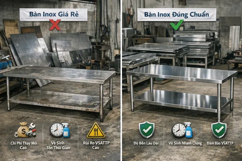 Bàn inox là gì? Lợi ích & ROI khi đầu tư đúng