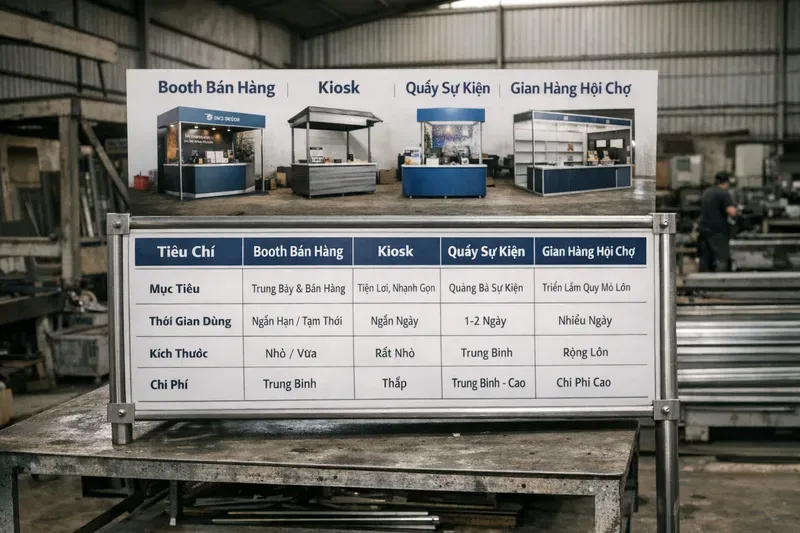 Booth bán hàng là gì? Khác gì kiosk/quầy bán hàng/gian hàng?