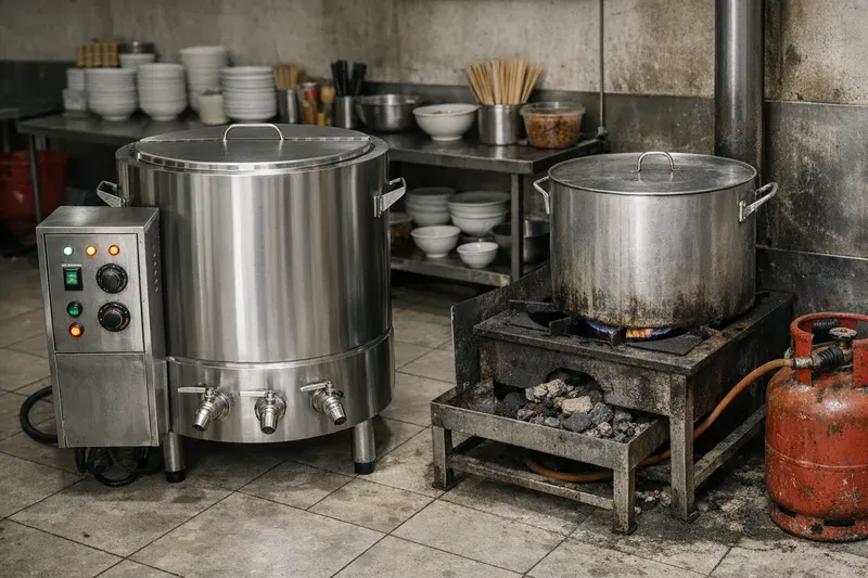 Nồi nấu phở điện là gì? Khác gì nồi gas/nồi than