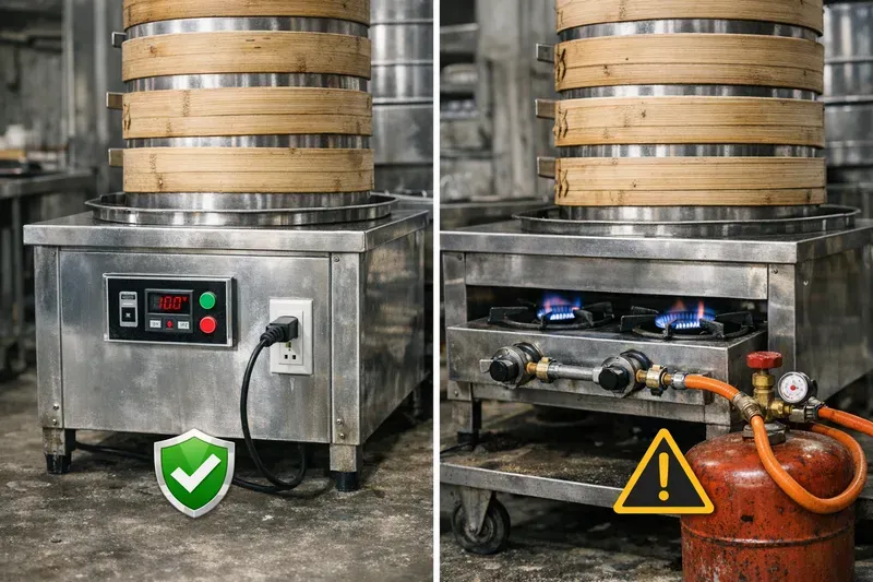 Chọn xe hấp há cảo điện hay gas: so sánh chi phí, độ an toàn và địa điểm bán